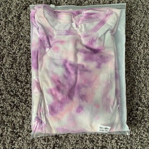 NEW Purple Pink Tie Dye Short/Tshirt Set - Picture 4 of 4